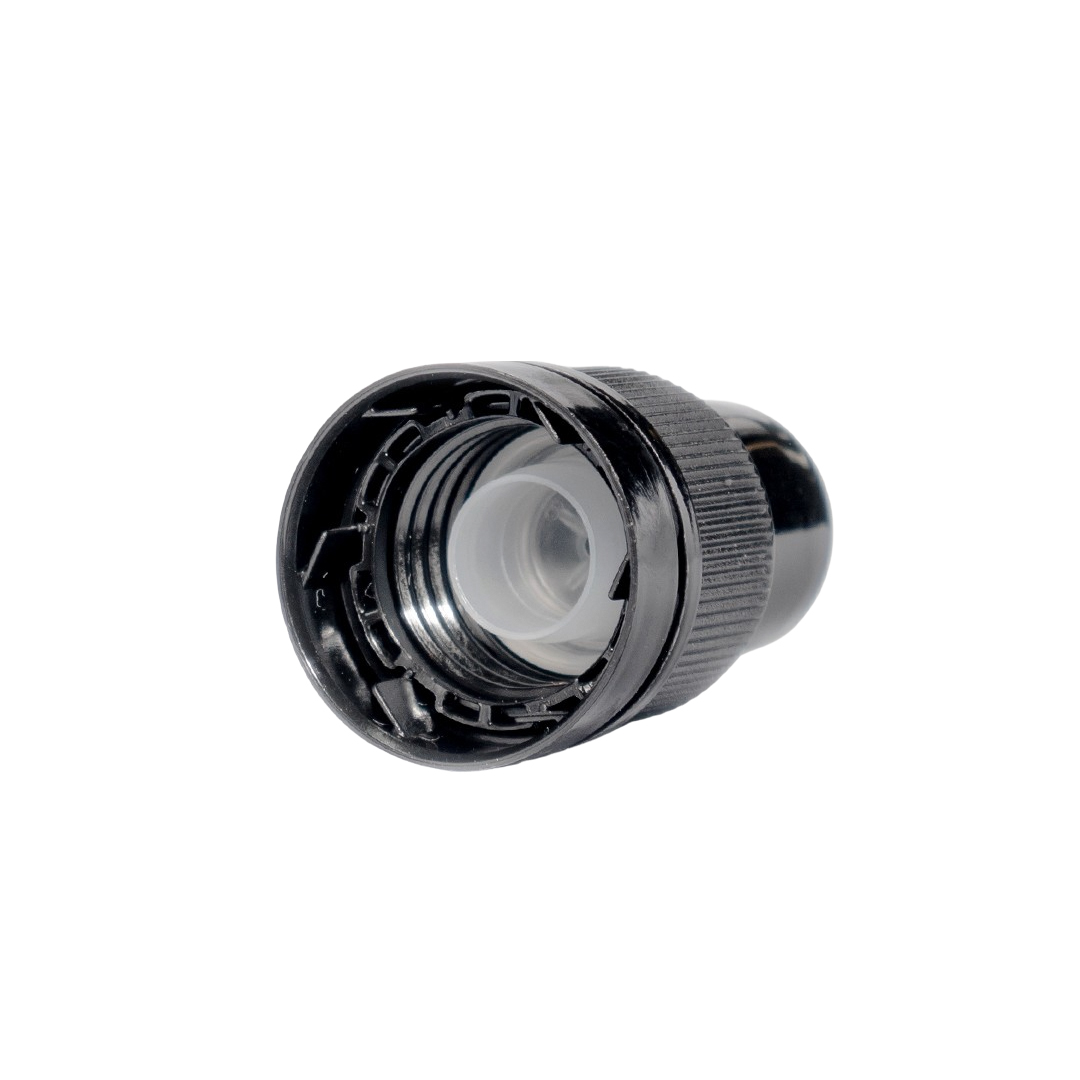 Juodas 10ml pet buteliukas mėlynu kamšteliu - Image 2