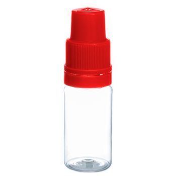 10ml Buteliukas (PET / PP) – Raudonas kamštelis