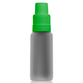 20ml pp buteliukas žaliu kamšteliu