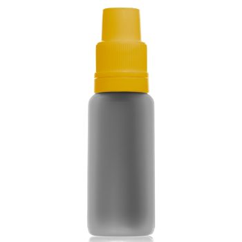 20ml pp buteliukas geltonu kamšteliu