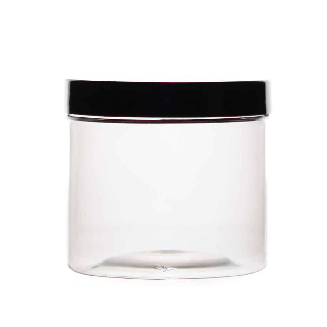 200 ml plastikinis indelis su juodu dangteliu ir EPE tarpine