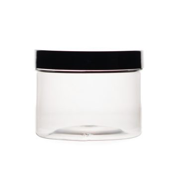 150 ml plastikinis indelis su juodu dangteliu ir EPE tarpine