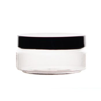 100 ml plastikinis indelis su juodu dangteliu ir EPE tarpine