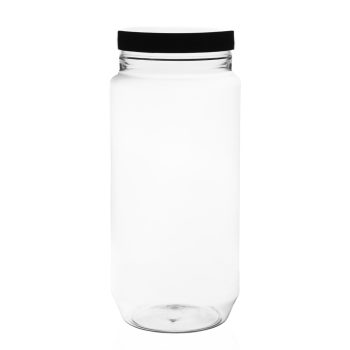 750 ml plastikinis indelis su juodu dangteliu ir EPE tarpine
